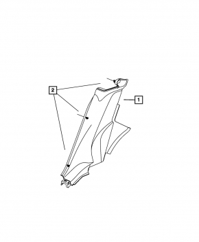 Rear pillar trim lower left Chrysler 200 11-14