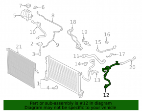 Cooling pipe lower Volvo XC90 16-23 T5, T6