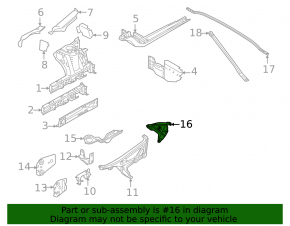Right wing bracket on the pillar BMW X1 F48 16-22