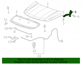 Right hood hinge Chevrolet Bolt EUV 22-23