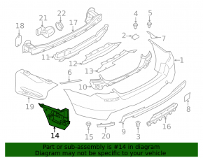 Rear bumper mount left BMW 5 F10 11-13