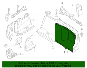 Arch trim right rear lower BMW 4 F36 15-20 Gran Coupe, black