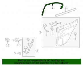 Interior door trim, upper rear left, Lexus IS250 IS350 06-13