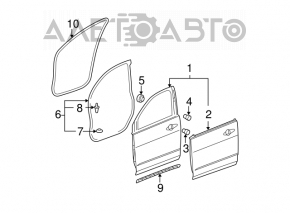 Front Right Door Seal for 07-13 Acura MDX