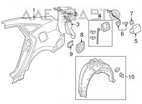 Rear left mudguard Honda Civic X FC 16-18 4d