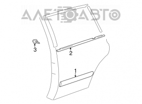 Molding door-glass central rear left Toyota Highlander 01-07