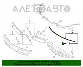 Front bumper seal Kia Optima 16-20 dorest bumper-hood