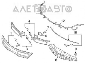 Front bumper seal Kia Optima 16-20 dorest bumper-hood