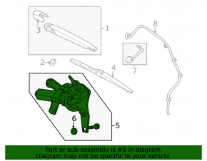 Rear wiper linkage with motor for Kia Sorento 10-15