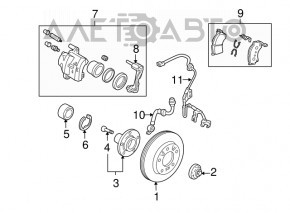 Front left caliper Mazda3 2.3 03-08