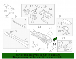 Lincoln MKC 15 Center Console Air Vent Deflector - Black