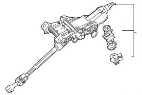 Ford Edge 19-24 steering column with universal joint, rusty universal joint
