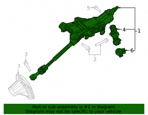 Ford Edge 19-24 steering column with universal joint, rusty universal joint