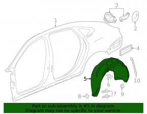 Rear right fender liner Chevrolet Impala 14-20