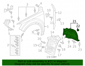 Mudguard front left rear part Audi Q7 16-19