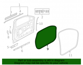 Front left door seal Audi Q7 16-