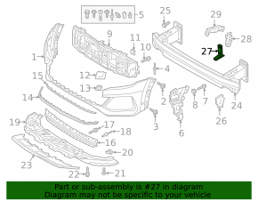 Front bumper reinforcement bracket, right, upper, Audi Q8 19-25