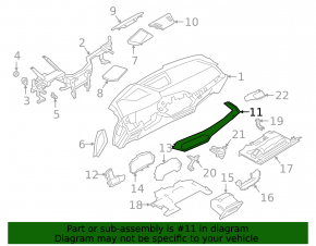 Front panel trim right BMW X7 G07 19-22 Fineline Stripe