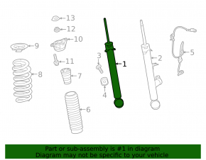 Rear left shock absorber Acura TLX 21-25 FWD