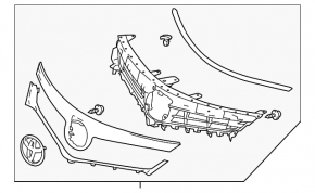 Radiator grille for Toyota Avalon 13-15 pre-restoration, with emblem