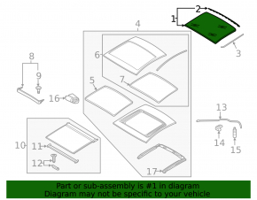 Sunroof glass VW Beetle 12-19