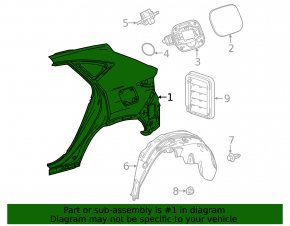 Rear right wing Lexus NX 22-25