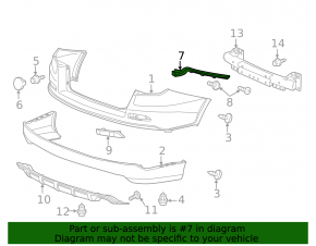 Left rear bumper mount for Honda Crosstour 2013-15