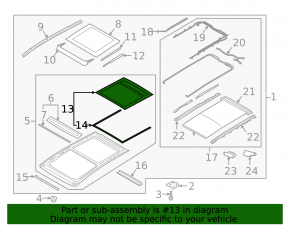 Rear sunroof glass Hyundai Santa FE 19-23