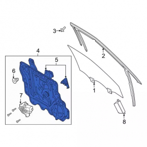 Window lifter with motor front left Ford Explorer 20-