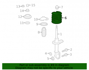 Front left spring Subaru Legacy 15-19 stiffness white