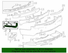 Rear bumper mount right Cadillac ATS 13-
