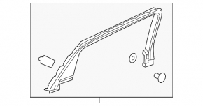Door frame inner rear left Chevrolet Malibu 16- black