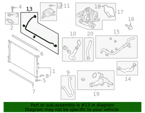 Cooling return pipe to the radiator tank of the Hyundai Sonata 20-24 HEV