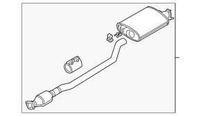 Exhaust line middle part Kia Sorento 16-20 2.4 AWD