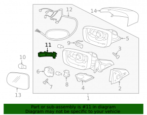 Right turn signal mirror Volvo XC60 14-17