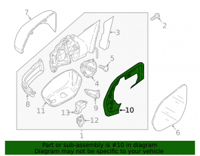 Left mirror housing for VW Atlas 18-25
