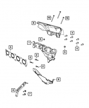 Lower manifold guard Chrysler 200 11-14 without pzev