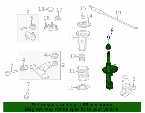 Front left shock absorber Lexus CT200h 14-17