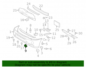 Front Bumper Tow Hook Cap Left Lexus RX400h 06-08