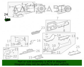 Front panel trim with deflector left Toyota Highlander 20-