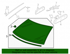 Windshield VW Jetta 15-18 USA air on edge, chip