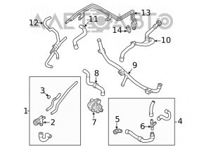 Cooling system tee Audi Q7 16-19 3.0