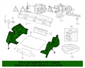 Arch trim right Dodge Dart 13-16 type 2
