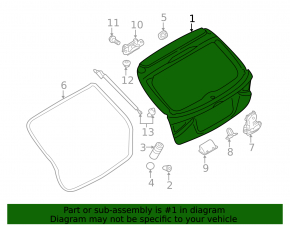 Naked tailgate with glass Subaru Impreza WRX GH 08-14 5d