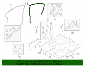 Door seal rear left Subaru Impreza 17-23 GK