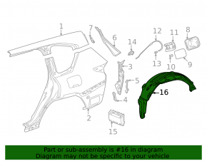 Rear right fender liner for Lexus LX 22-26