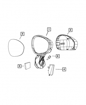 Left side mirror Fiat 500 12-19