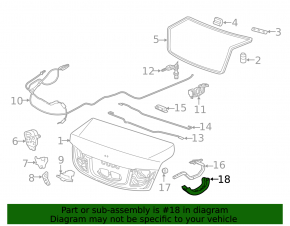 Trunk Lid Hinge Cover Left Acura ILX 13-22