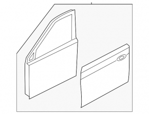 Door bare front left Hyundai Santa FE Sport 13-18 OEM