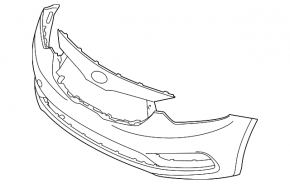 Bare front bumper Kia Forte 4d 14-16 prerest without parking sensors